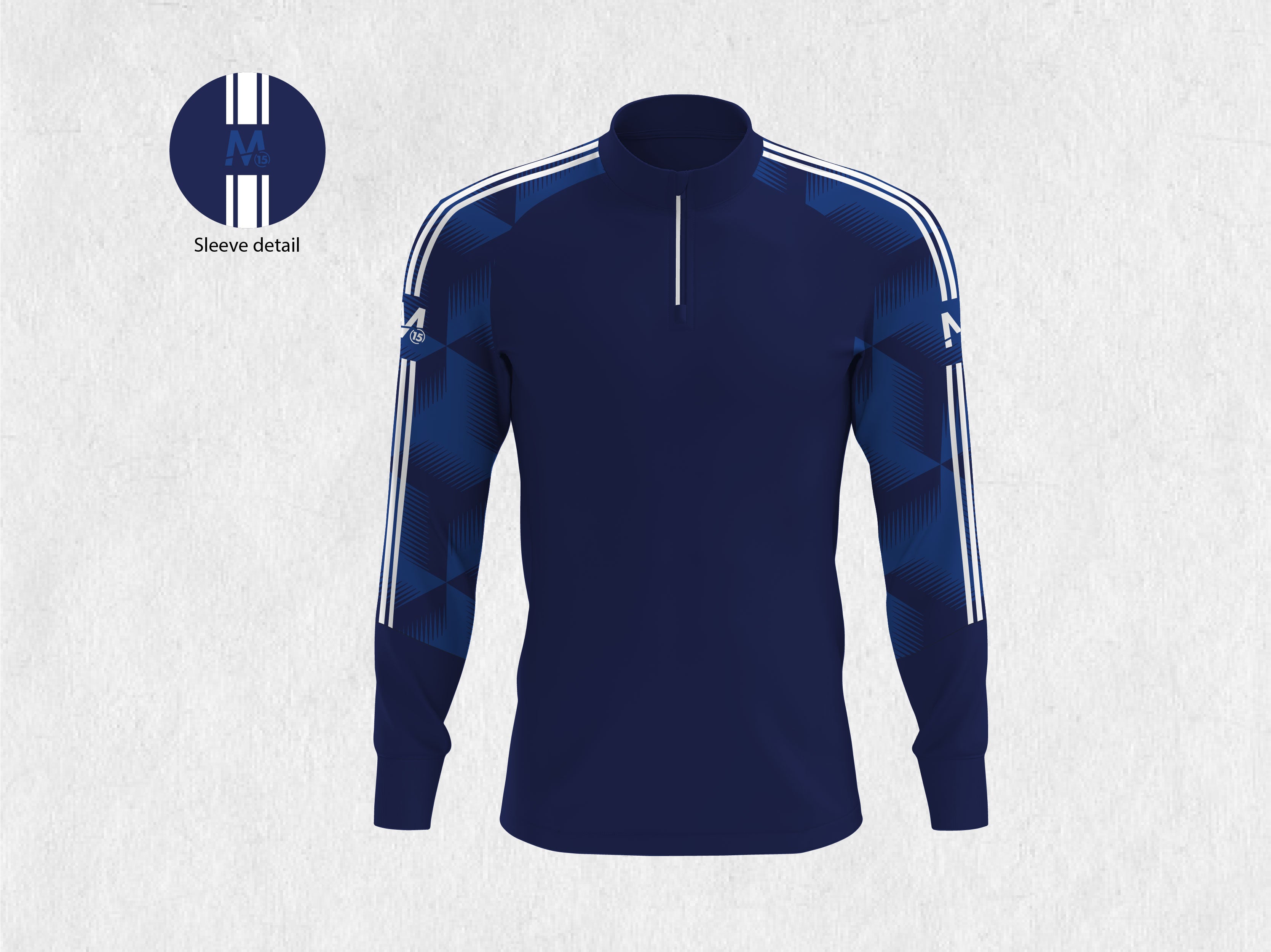 M15 Athletico 2 Half Zip - Nvy/Ryl/Wht