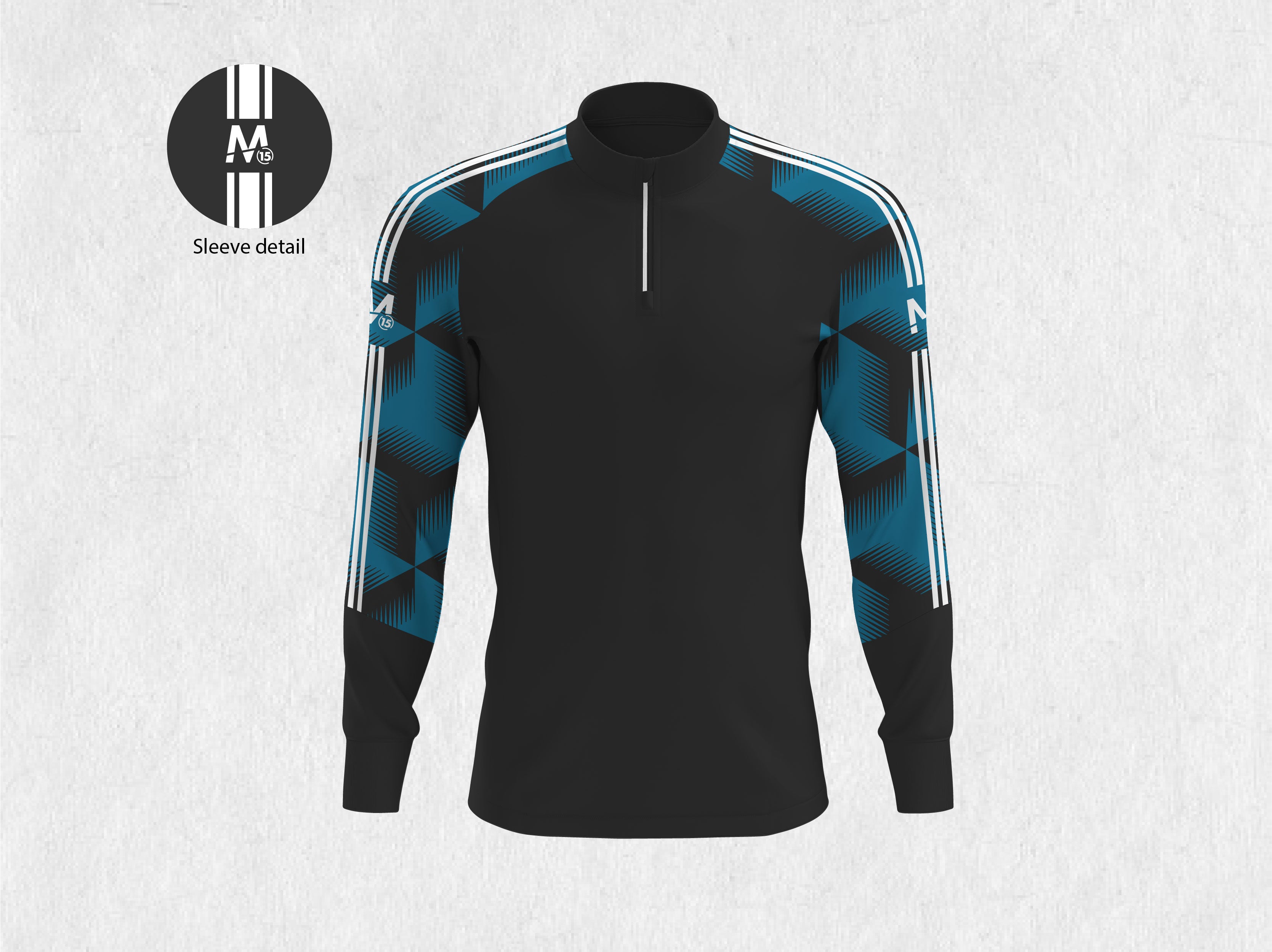 M15 Athletico 2 Half Zip -Blk/Cyan