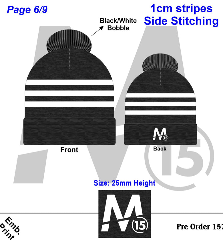 M15 Team Bobble- Blk/Wht