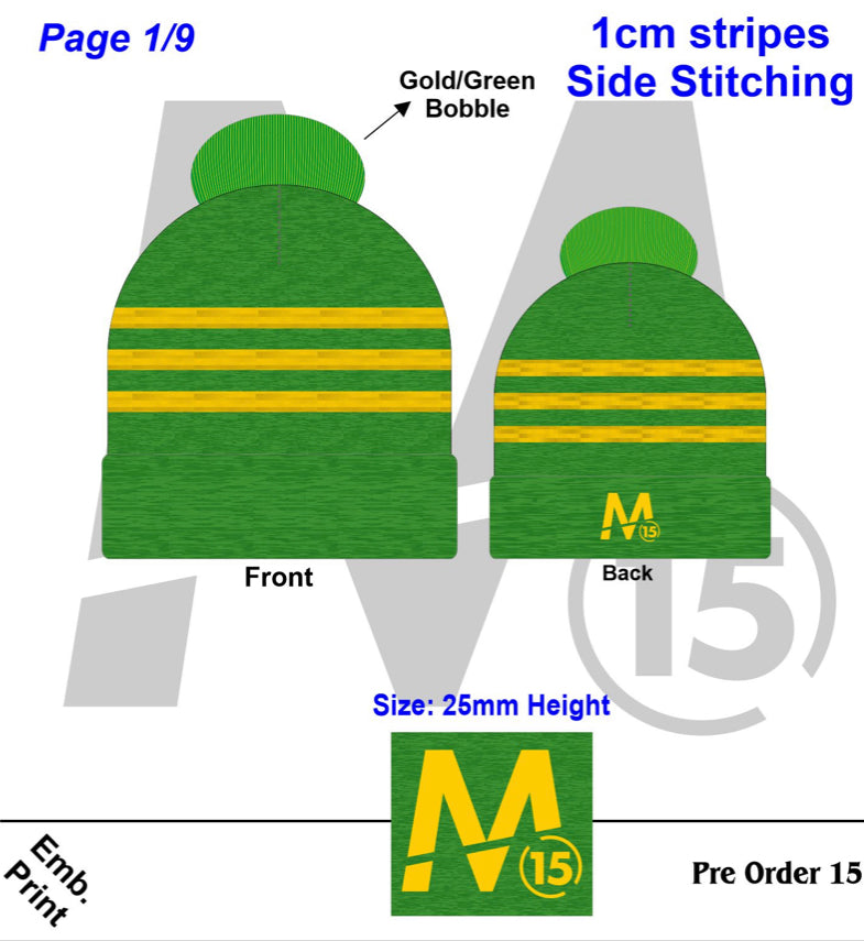 M15 Team Bobble- Green/Gold