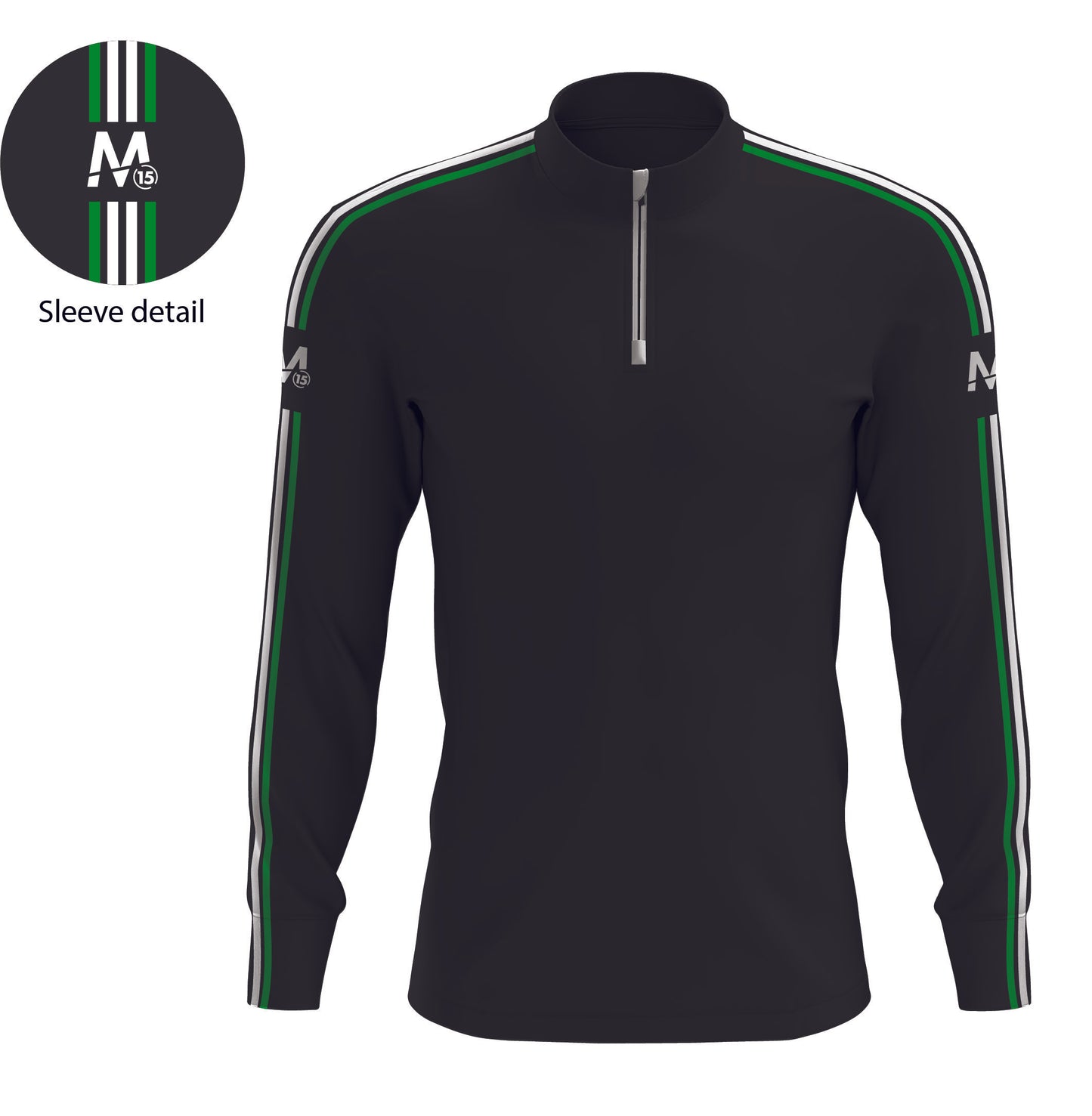 M15 Athletico Half Zip -Black/Grn/Wht