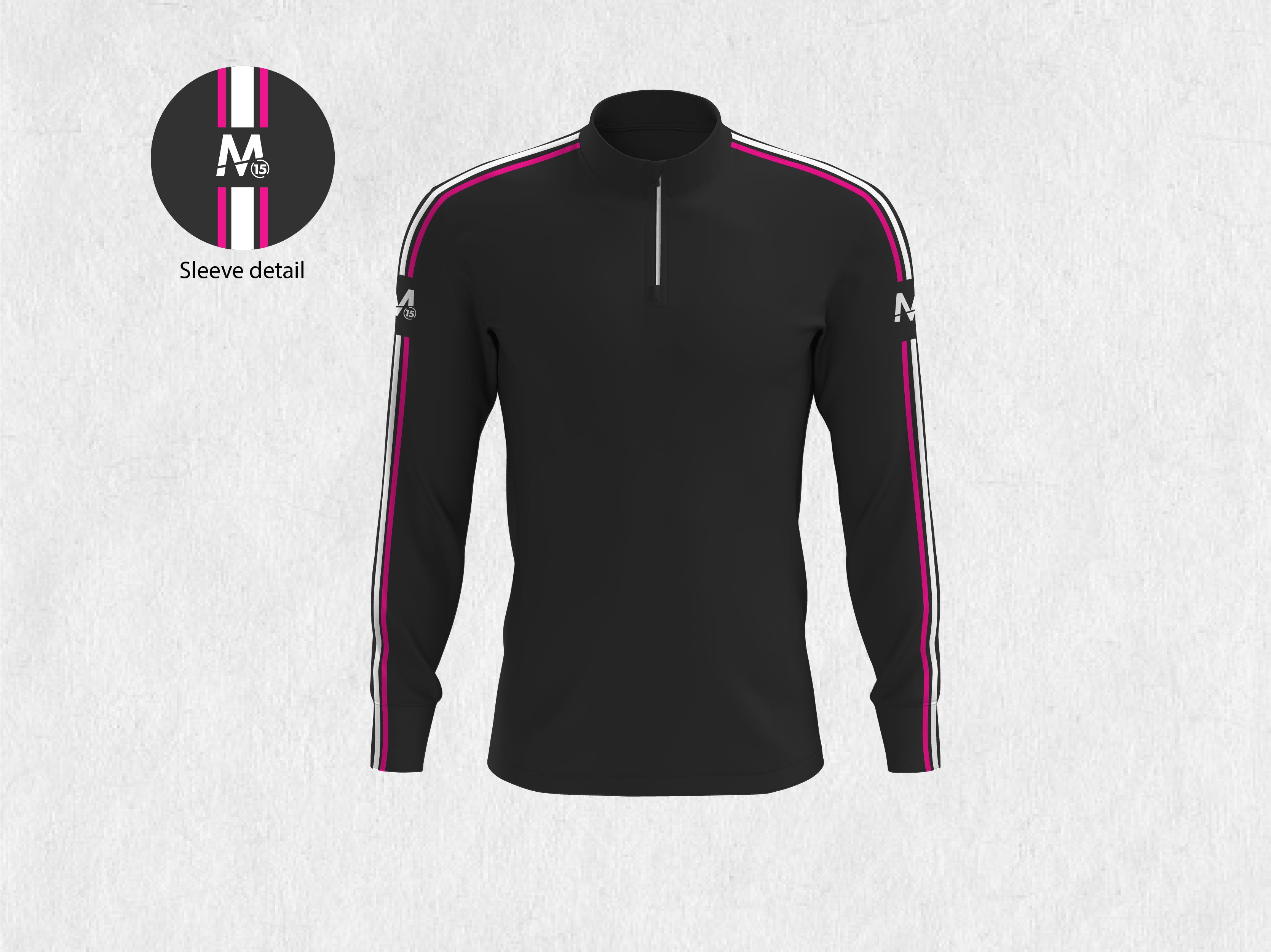 M15 Athletico Half Zip -Black/Pink