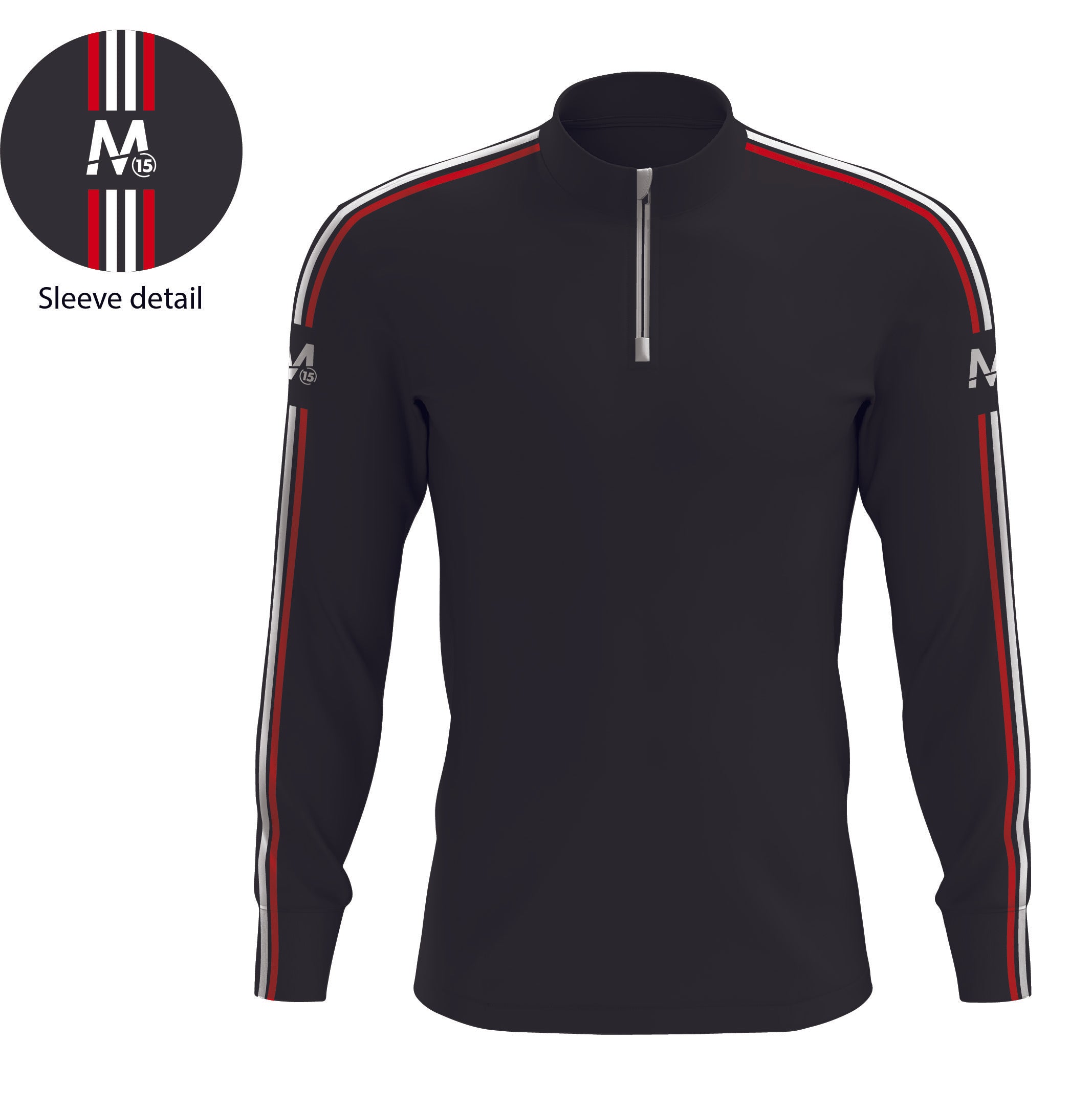 M15 Athletico Half Zip -Black/Red/Wht