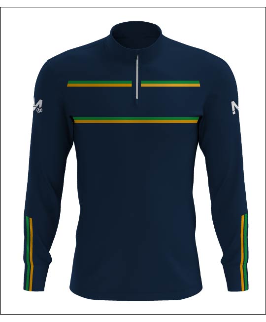 Stretford Half Zip - Green/Gold