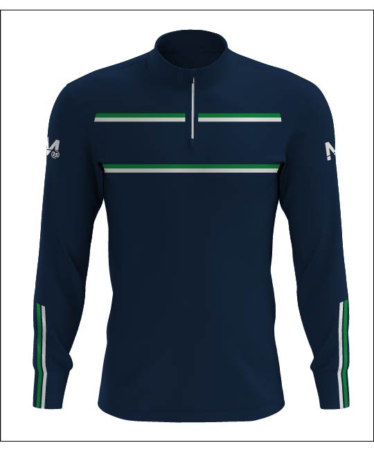 Stretford Half Zip - Nvy/Green/White