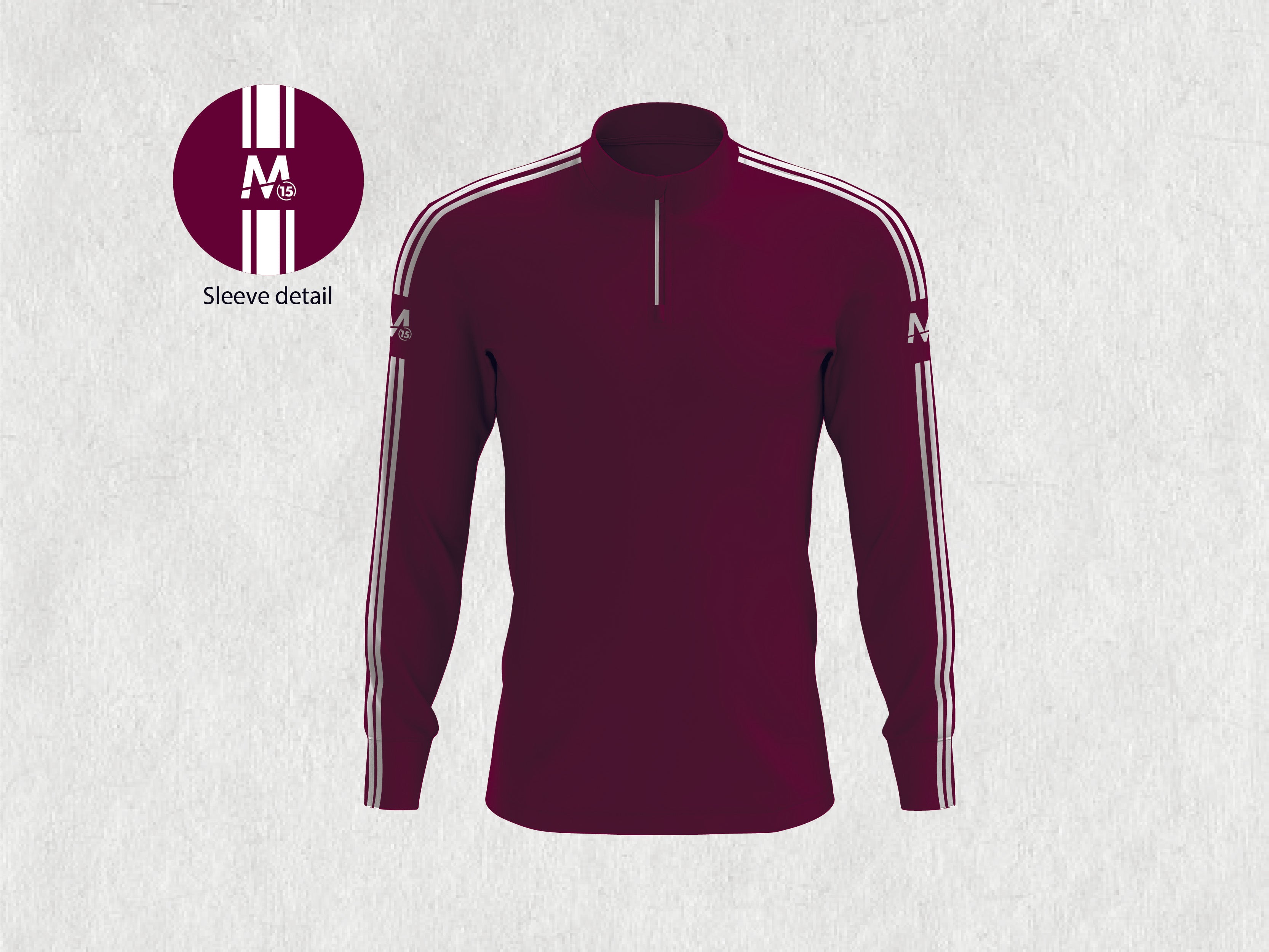 M15 Athletico Half Zip -Marron/Wht