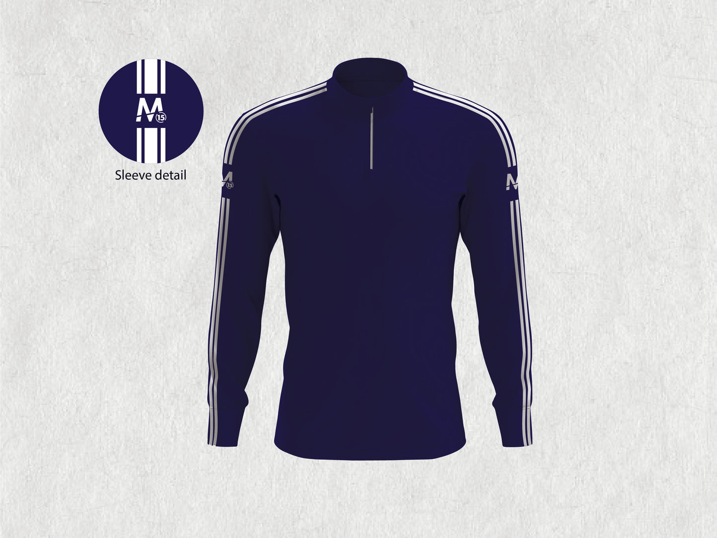 M15 Athletico Half Zip -Navy/Wht