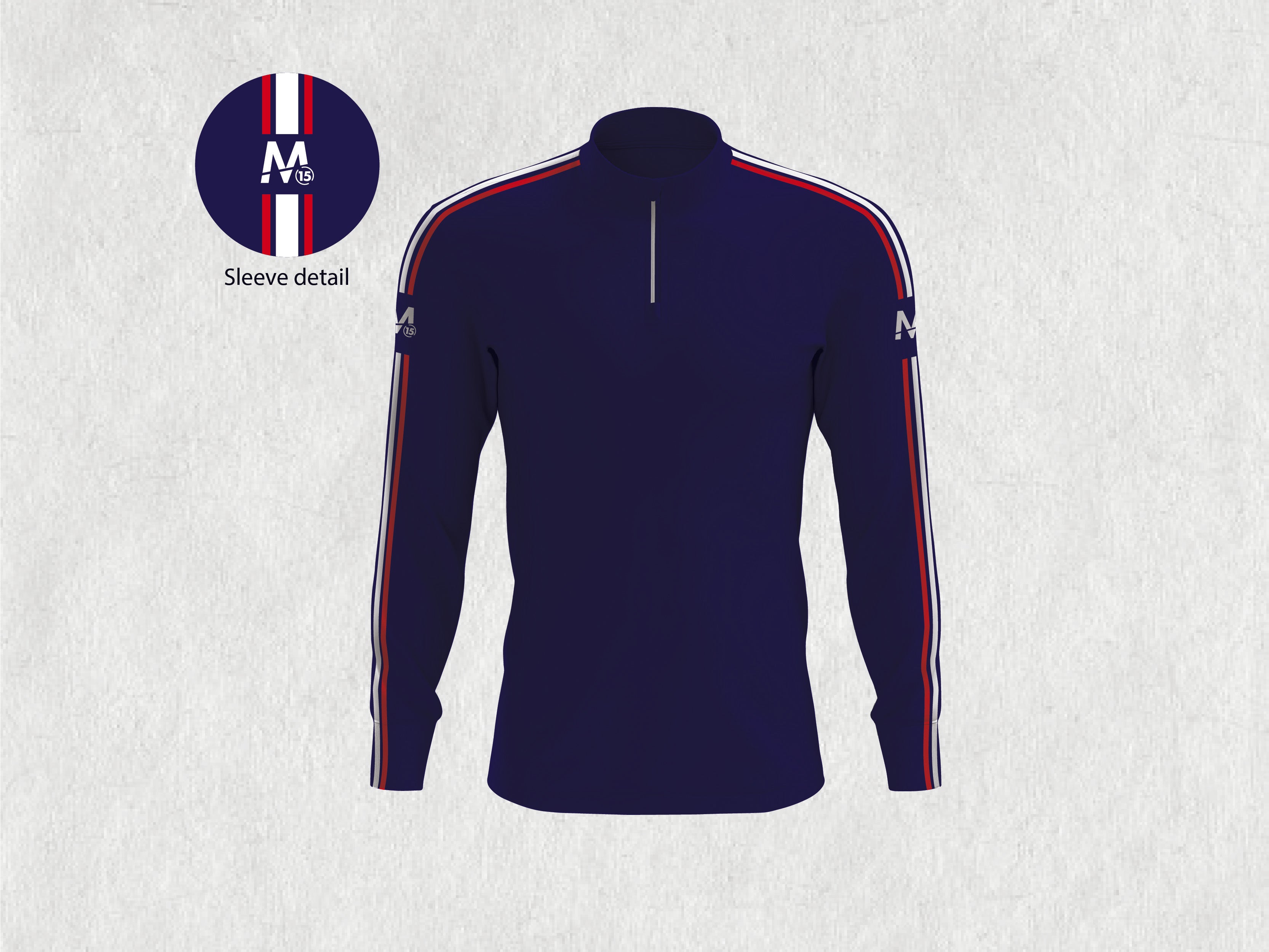 M15 Athletico Half Zip -Nvy/Red/Wht