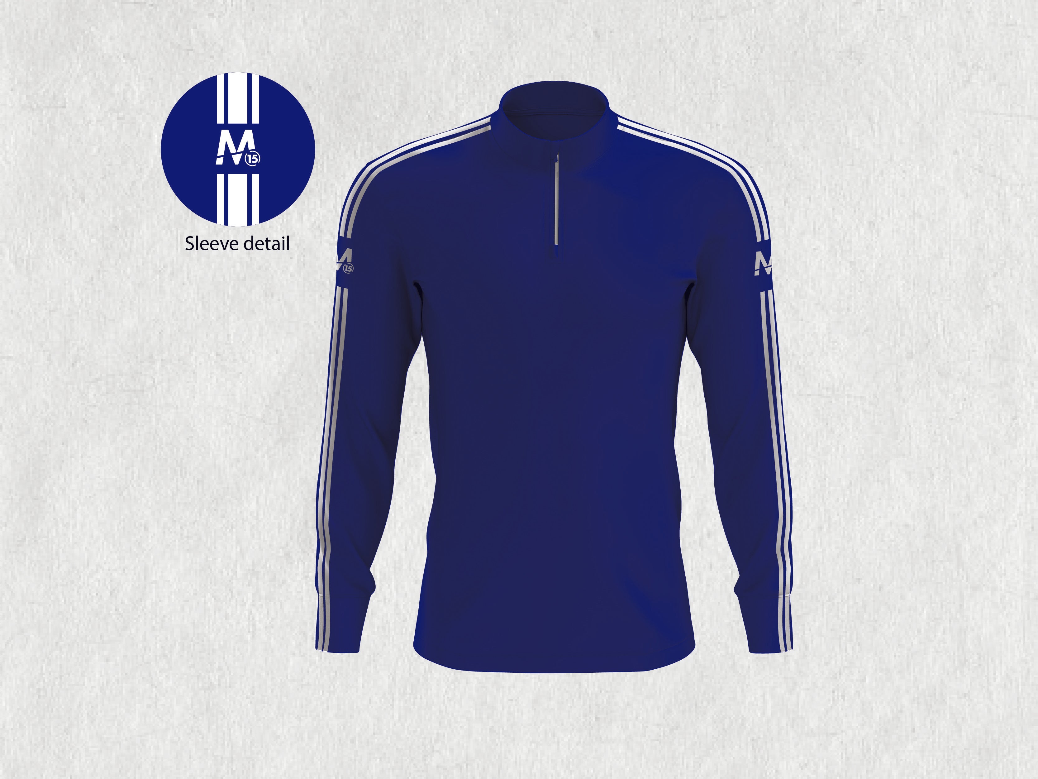 M15 Athletico Half Zip -Royal/Wht