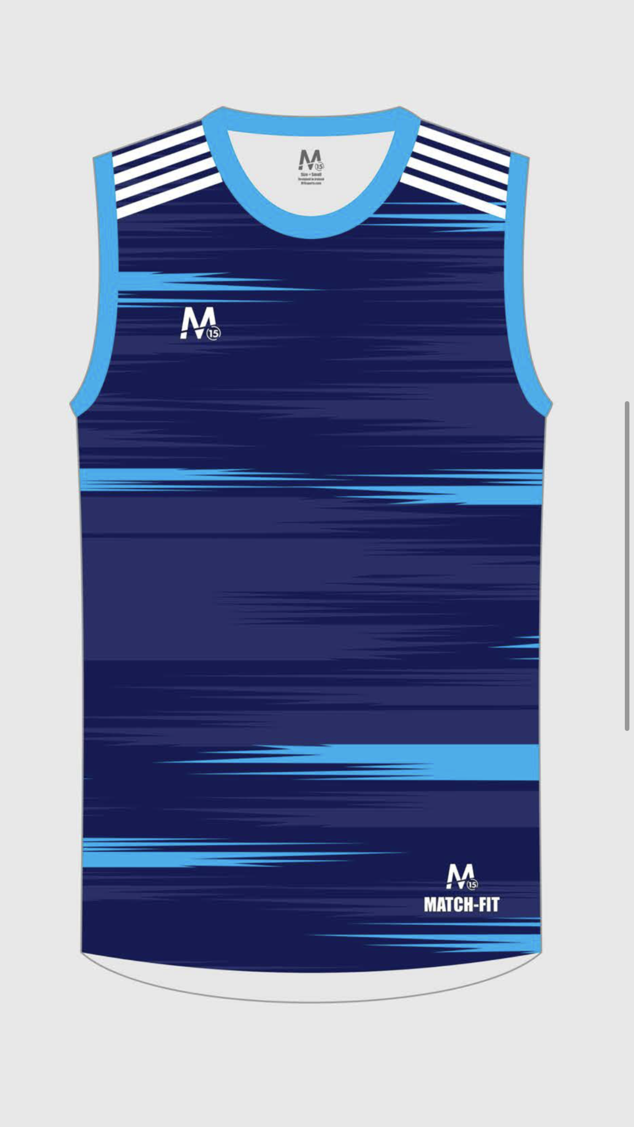 M15 Athletico Vest -Navy/Sky